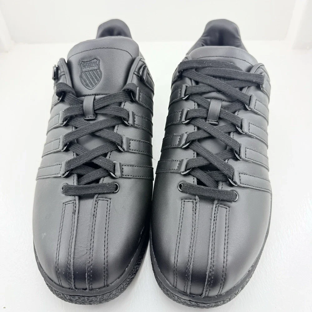 K-Swiss 07321-001-XW Low Sneakers Mens 11 XW Black Leather Extra Wide Shoes